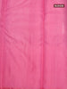 Pure soft silk saree deep violet and light pink with silver & copper zari woven buttas and copper zari woven floral design border