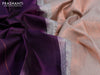 Pure soft silk saree deep violet and pastel grey with silver & copper zari woven buttas and copper zari woven floral design border