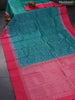 Pure soft silk saree dual shade of cs blue and pink with allover silver zari woven brocade weaves and zari woven simple border