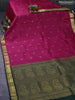 Pure kanjivaram silk saree pink and green with zari woven buttas and zari woven border