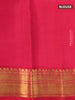 Pure kanjivaram silk saree pastel green and red with allover checked pattern and zari woven korvai border