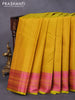 Pure kanjivaram silk saree mustard shade with plain body and thread woven border