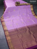 Pure kanjivaram silk saree lavender shade and deep purple with zari woven buttas and zari woven border