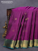 Pure kanjivaram silk saree purple and green with zari woven buttas and zari woven border