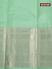 Pure kanjivaram silk saree pastel green with allover zari weaves and long zari woven border