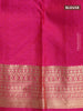 Pure kanjivaram silk saree green shade and pink with allover self emboss & zari buttas and zari woven border