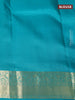 Pure kanjivaram silk saree lime green and teal blue with zari woven buttas and zari woven border