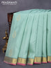 Pure kanjivaram silk saree pastel blue and pink with zari woven buttas and zari woven border