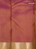 Pure kanjivaram silk saree light green and purple with allover zari woven buttas and zari woven border