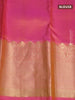Pure kanjivaram silk saree mango yellow and pink with allover zari woven buttas and long zari woven border