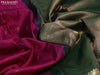Pure kanjivaram silk saree magenta pink and green with allover self emboss & zari buttas and zari woven border