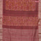 Chanderi silk cotton saree paste peach shade and black with natural vegetable prints and zari woven gotapatti lace border