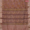 Chanderi silk cotton saree rust shade and mauve pink with natural vegetable prints and zari woven gotapatti lace border