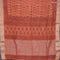 Chanderi silk cotton saree rustic orange and black with natural vegetable prints and zari woven gotapatti lace border