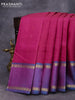Pure kanjivaram silk saree pink and dual shade of blue with zari woven buttas and rettapet annam zari woven border