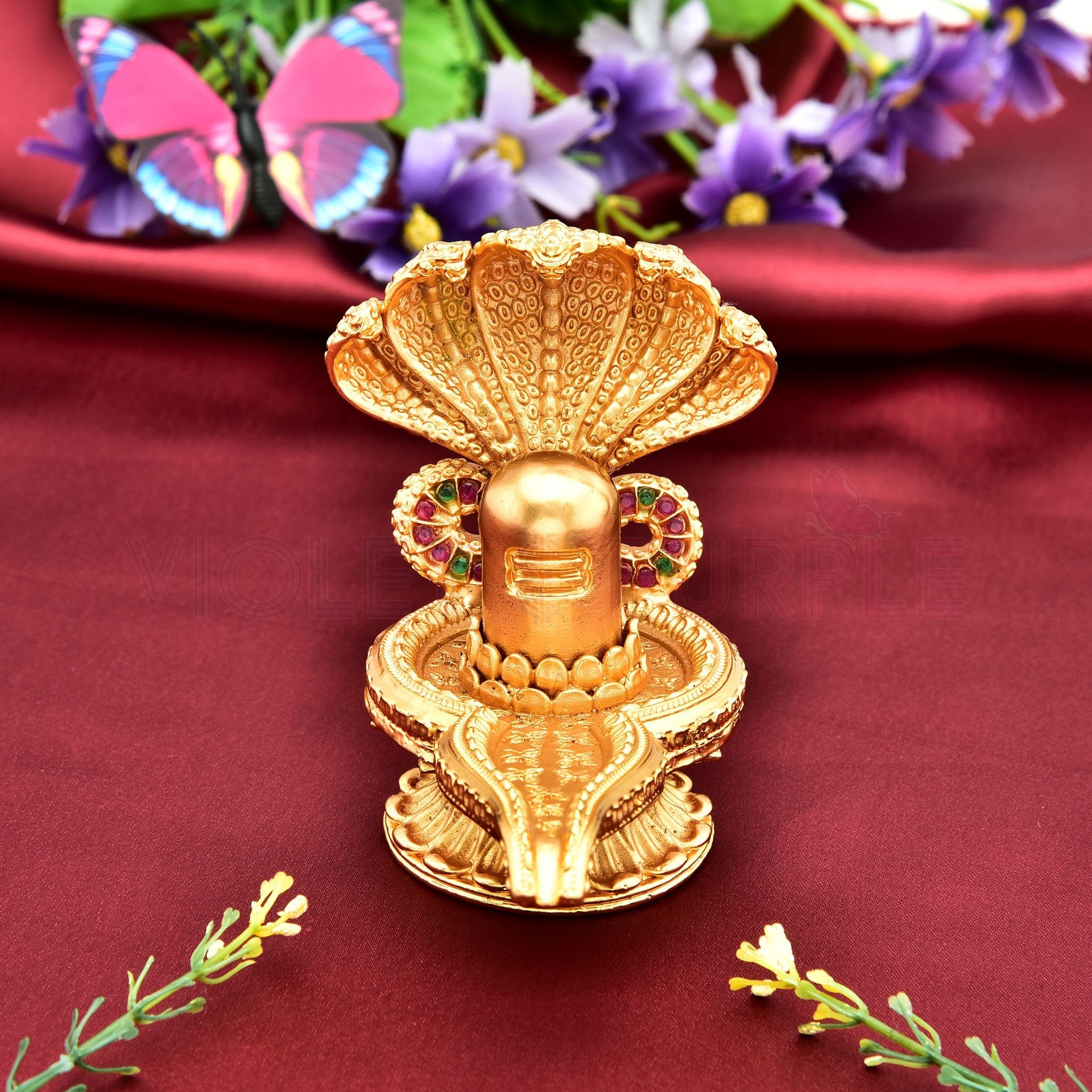 Divine Gold Plated Shiva Linga Idol