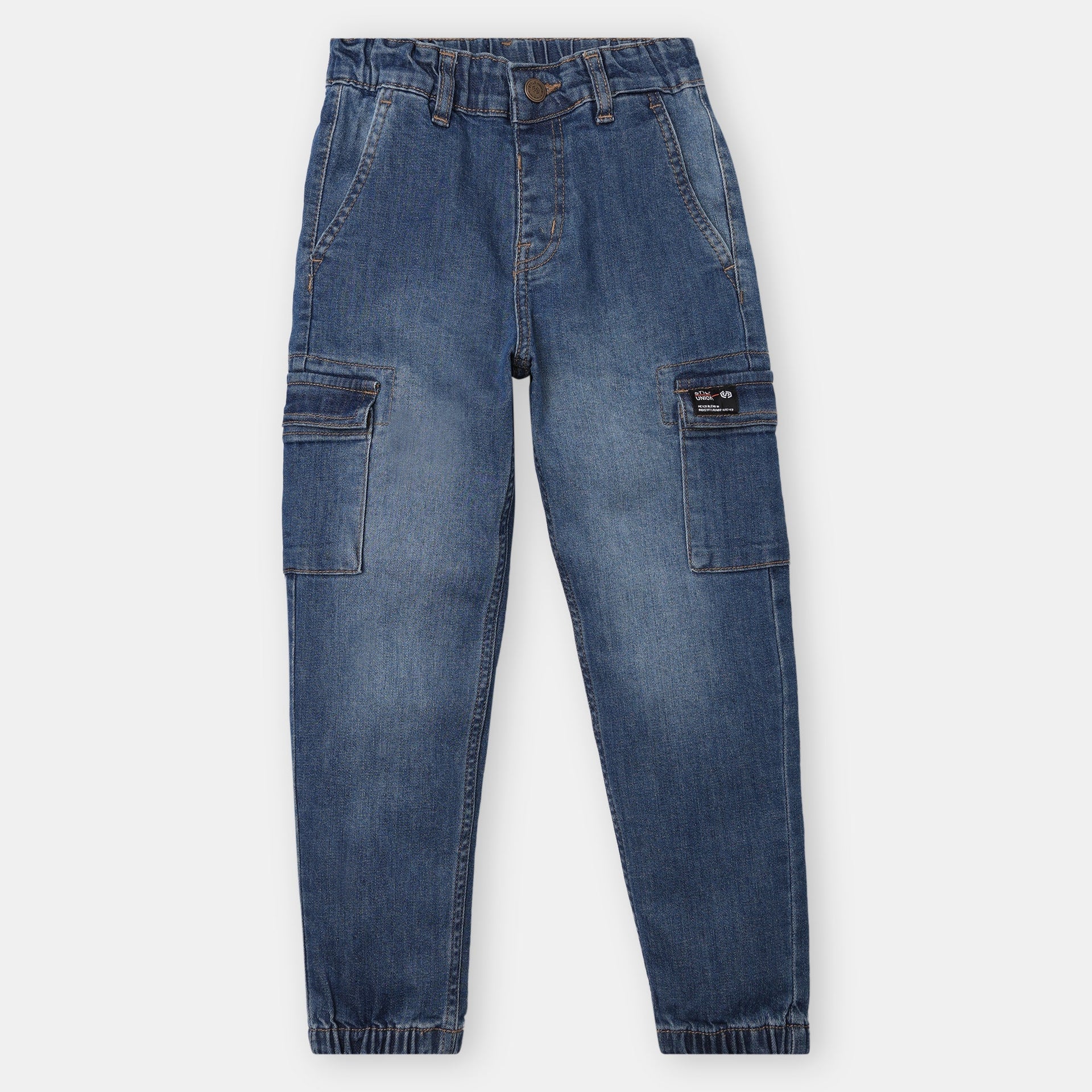 Boys Regular Fit Cut And Sew Mid Rise Joggers