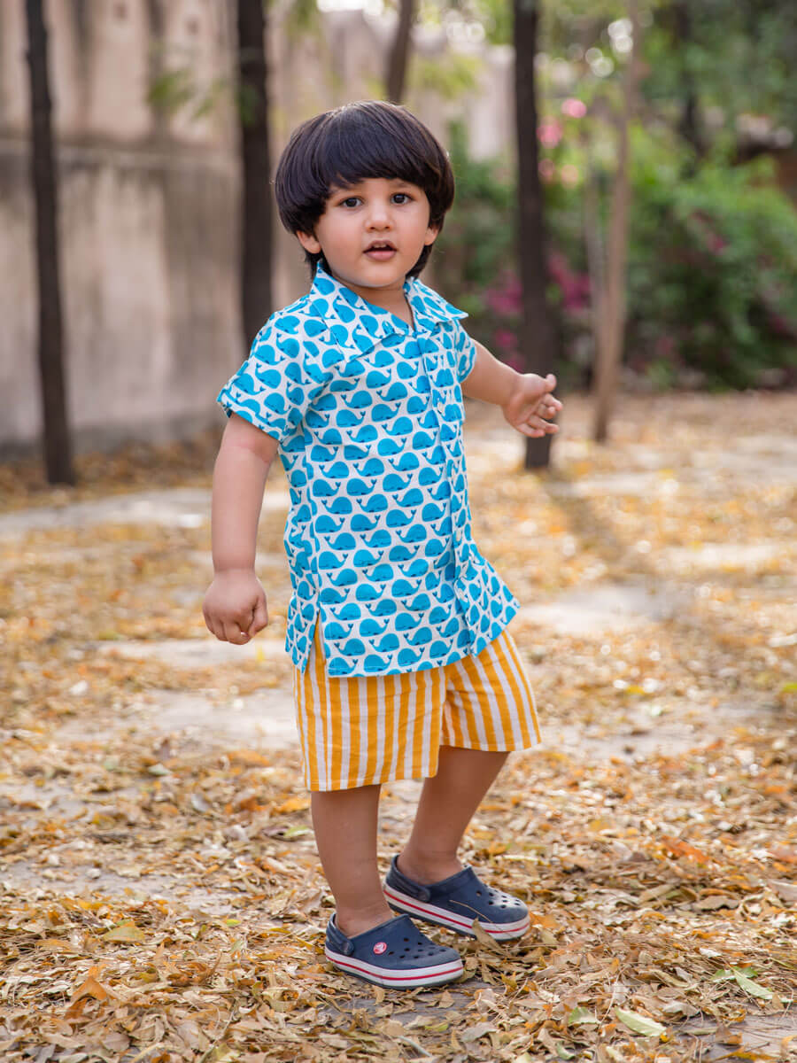 Ocean Splash Organic Cotton Printed Shirt