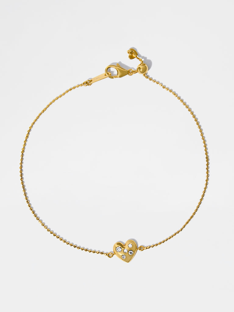 Yellow Lab Diamond Heart Bracelet