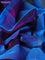 10 yards silk cotton saree deep purple and cs blue with allover paalum pazhamum checks & buttas and zari woven border