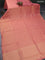 Banarasi semi crepe saree peach pink with allover zari woven brocade weaves and lace work border
