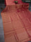 Banarasi semi crepe saree pink with allover zari woven brocade weaves and lace work border