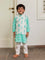 Set of 3 - Kanha Organic Cotton Block Printed Long Kurta with Jacket