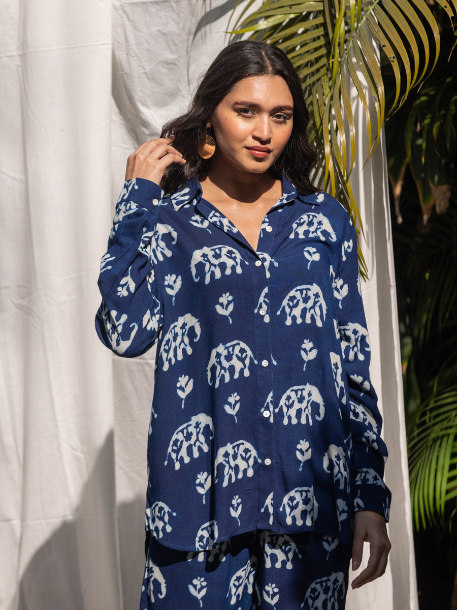 Indrani Indigo Dabu Shirt