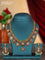 Antique necklace floral design with kemp & cz stones and rice pearls