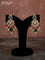 Beaded multilayer green red necklace peacock design with emerald & cz stones and pearl hangings in victorian finish