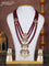 Beaded multilayer maroon necklace chandbali pendant with kemp & cz stones and pearl hangings in victorian finish
