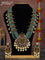 Beaded multilayer mint green necklace lakshmi pendant with kemp & cz stones and pearl hangings