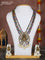 Beaded triple layer multicolour necklace ganesha pendant with mint green , kundan & cz stones and pearl & beads hangings in victorian finish