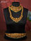 Antique bridal set lakshmi design with kemp cz stones and pearl & golden beads hanging