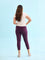 Women Solid Dark Wine Mid Rise Cropped Jeggings