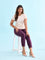 Women Solid Dark Wine Mid Rise Cropped Jeggings