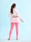 Women Solid Light Pink Ankle Length Leggings