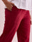 Women Solid Maroon Mid Rise Cropped Pencil Pant