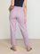 Women Stripe Purple Printed Pencil Pant