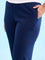 Women Solid Navy Mid Rise Casual Rib Pants