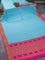 Pure mysore silk saree light blue and pink with zari woven buttas and zari woven border