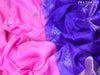 Pure uppada silk saree light pink and blue with thread & silver zari woven buttas and long rich zari woven border