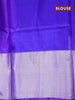 Pure uppada silk saree light pink and blue with thread & silver zari woven buttas and long rich zari woven border