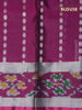 Pure uppada silk saree blue and magenta pink with allover silver zari woven floral buttas and silver zari woven ikat style border
