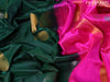 Pure uppada silk saree dark green and pink with zari woven jamdhani buttas and zari woven border
