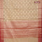 Banarasi kota saree cream and maroon with zari woven buttas and zari woven border