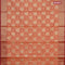 Banarasi kota saree peach orange and red with zari woven floral buttas and zari woven border