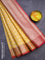 Banarasi kota saree yellow and red with zari woven buttas and zari woven border