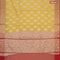 Banarasi kota saree yellow and red with zari woven floral buttas and zari woven floral border