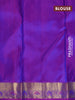 Pure kanjivaram silk saree dual shade of blue and purple with zari woven buttas and zari woven border